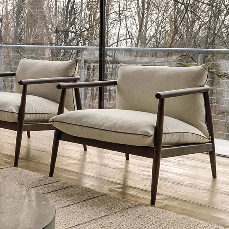 Nordic Modern Chaise Minimalistinen suunniteltu kangas Single sohva Accent tuoli olohuoneelle